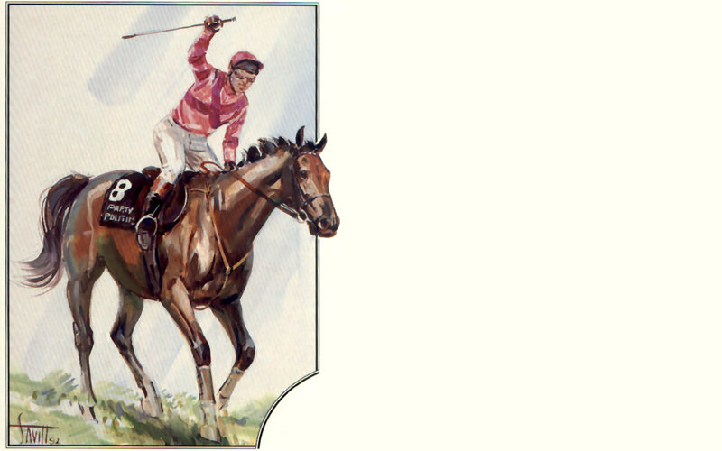Jockey on Racehorse — Brown, Dynamic