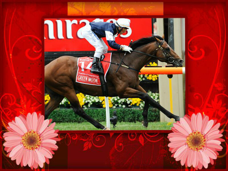 Jockey Riding Horse — Red