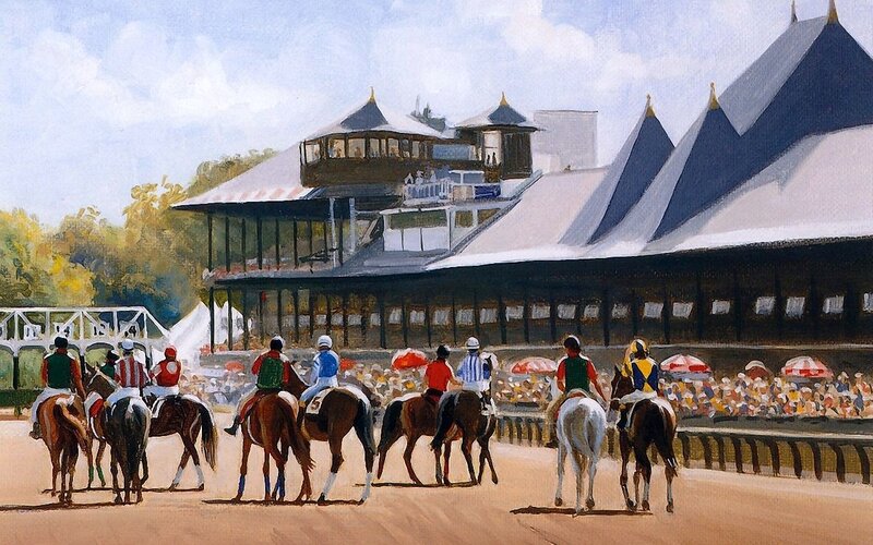 Jockeys on Horses — Brown, Calm