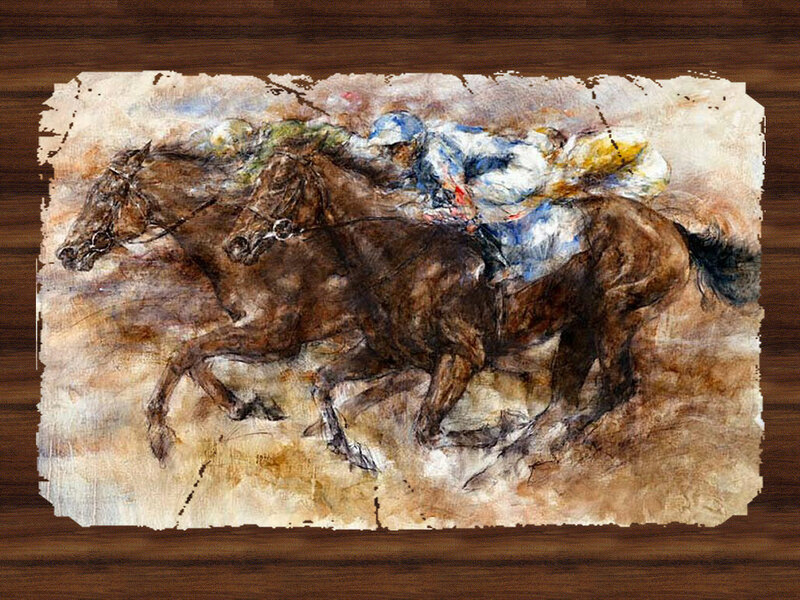 Jockeys on Racing Horses