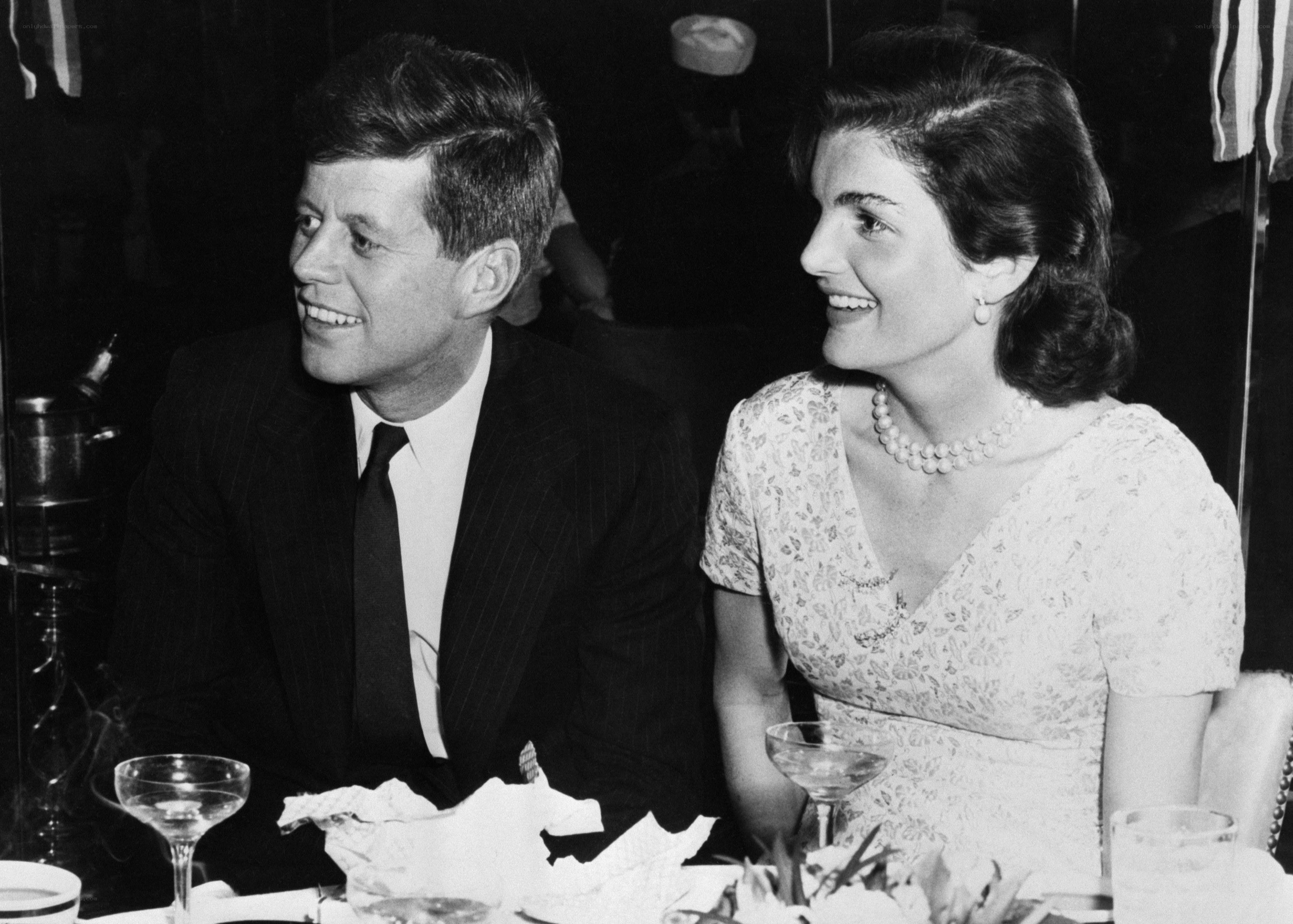John and Jackie Kennedy at dinner