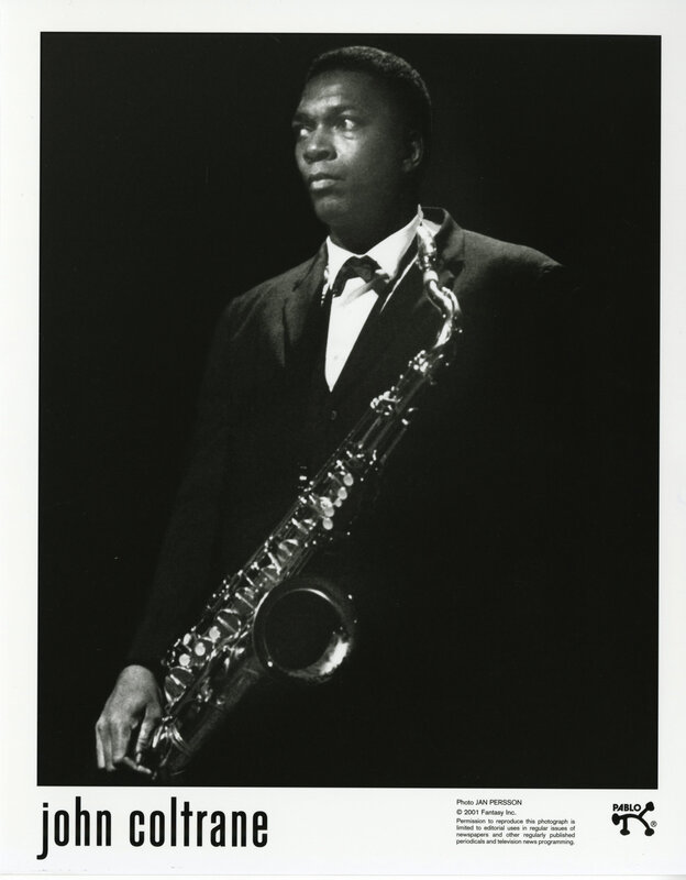 John Coltrane with saxophone