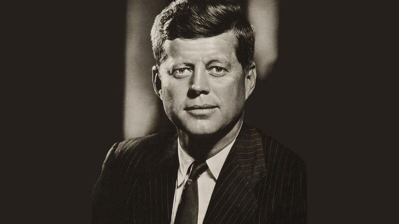 John F Kennedy Portrait — Black, Serious