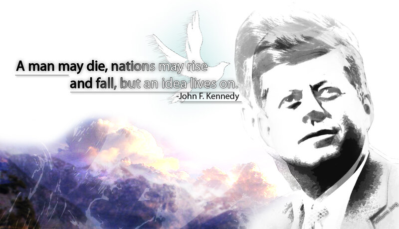 John F Kennedy Portrait — White