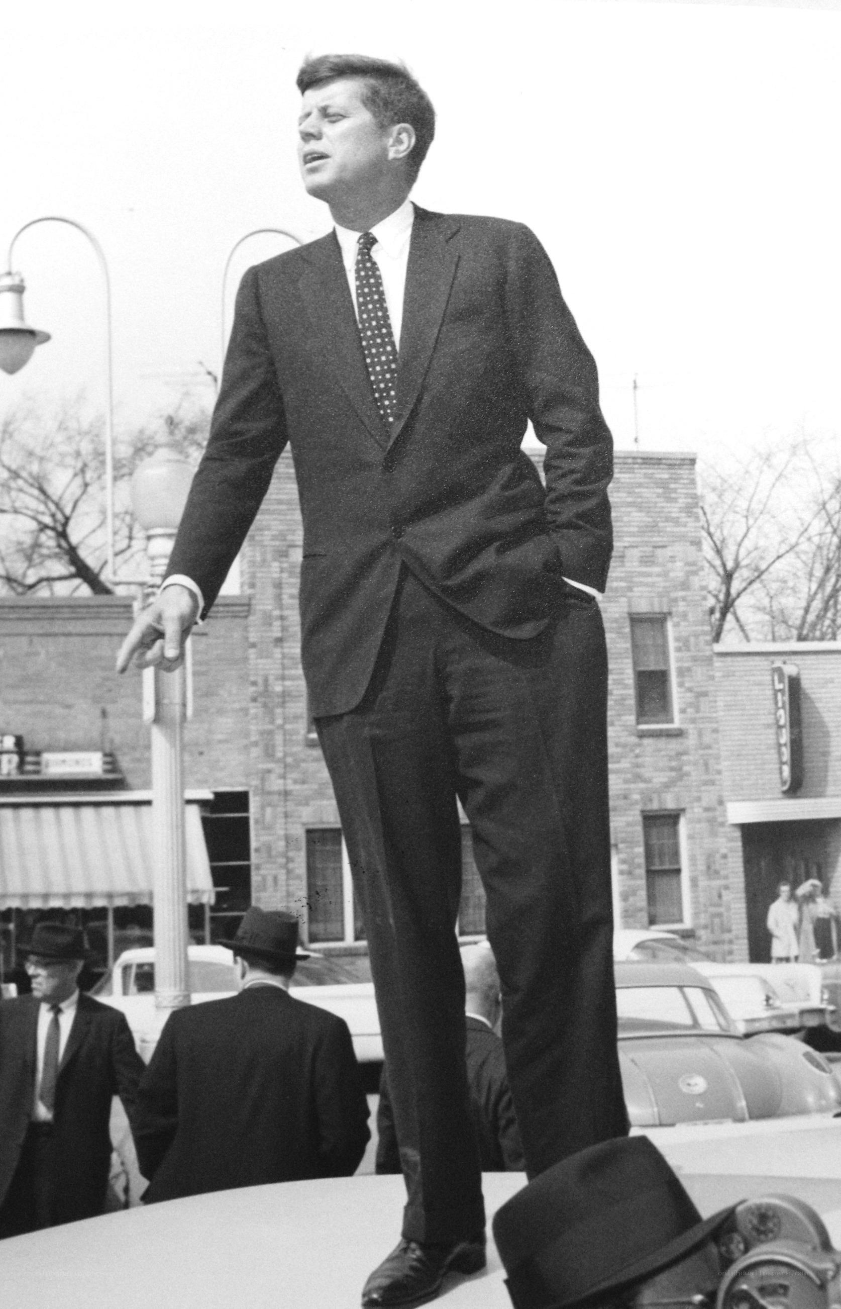 John F. Kennedy speaking at event