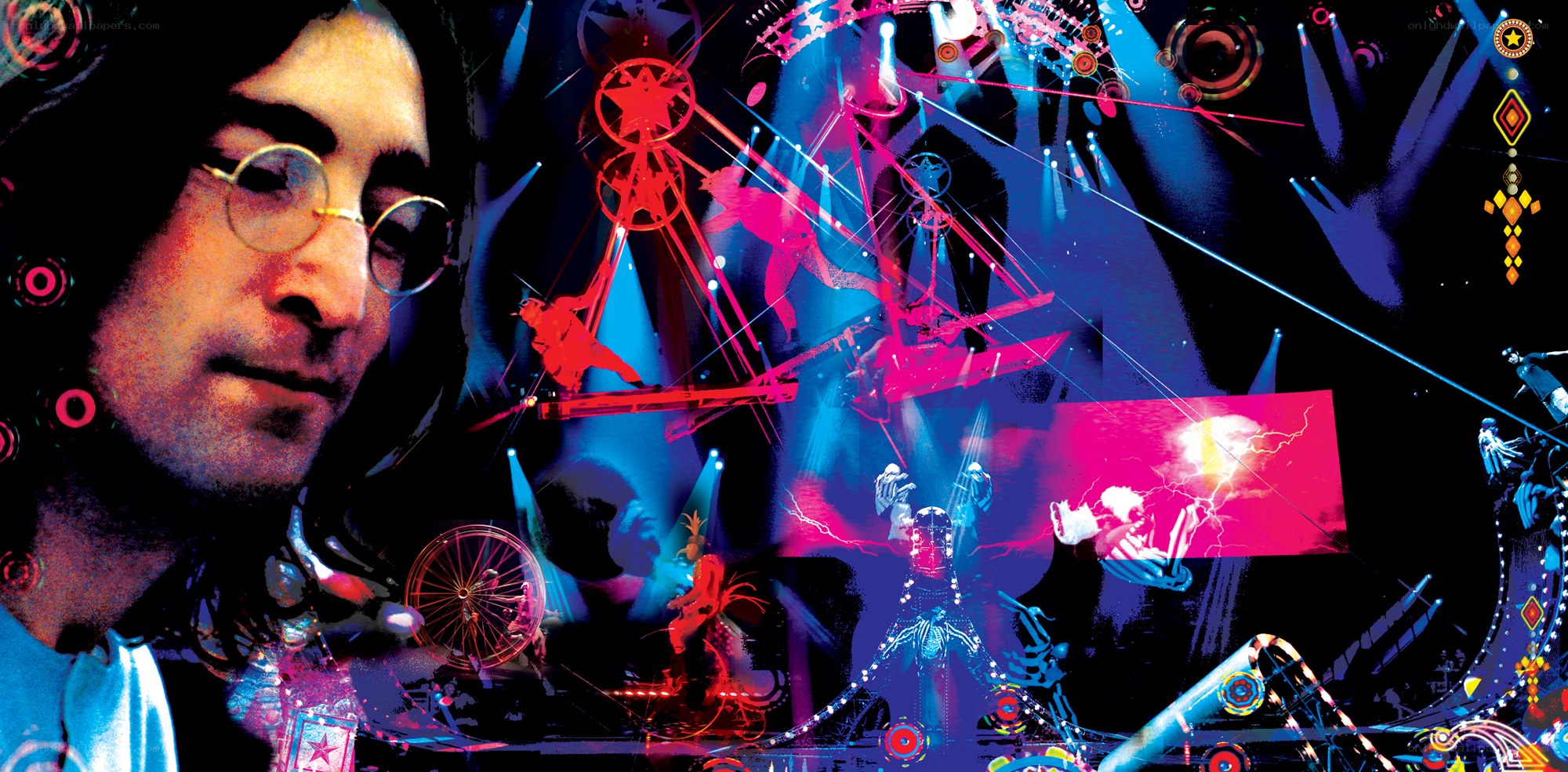 John Lennon concert collage
