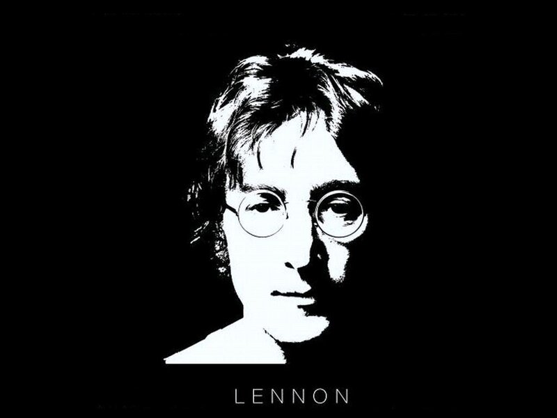 John Lennon Portrait — Black, Dramatic