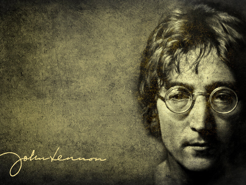 John Lennon Portrait — Brown, Serious, Photograph