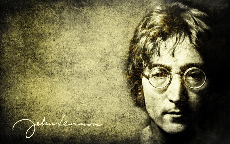 John Lennon Portrait — Brown, Serious