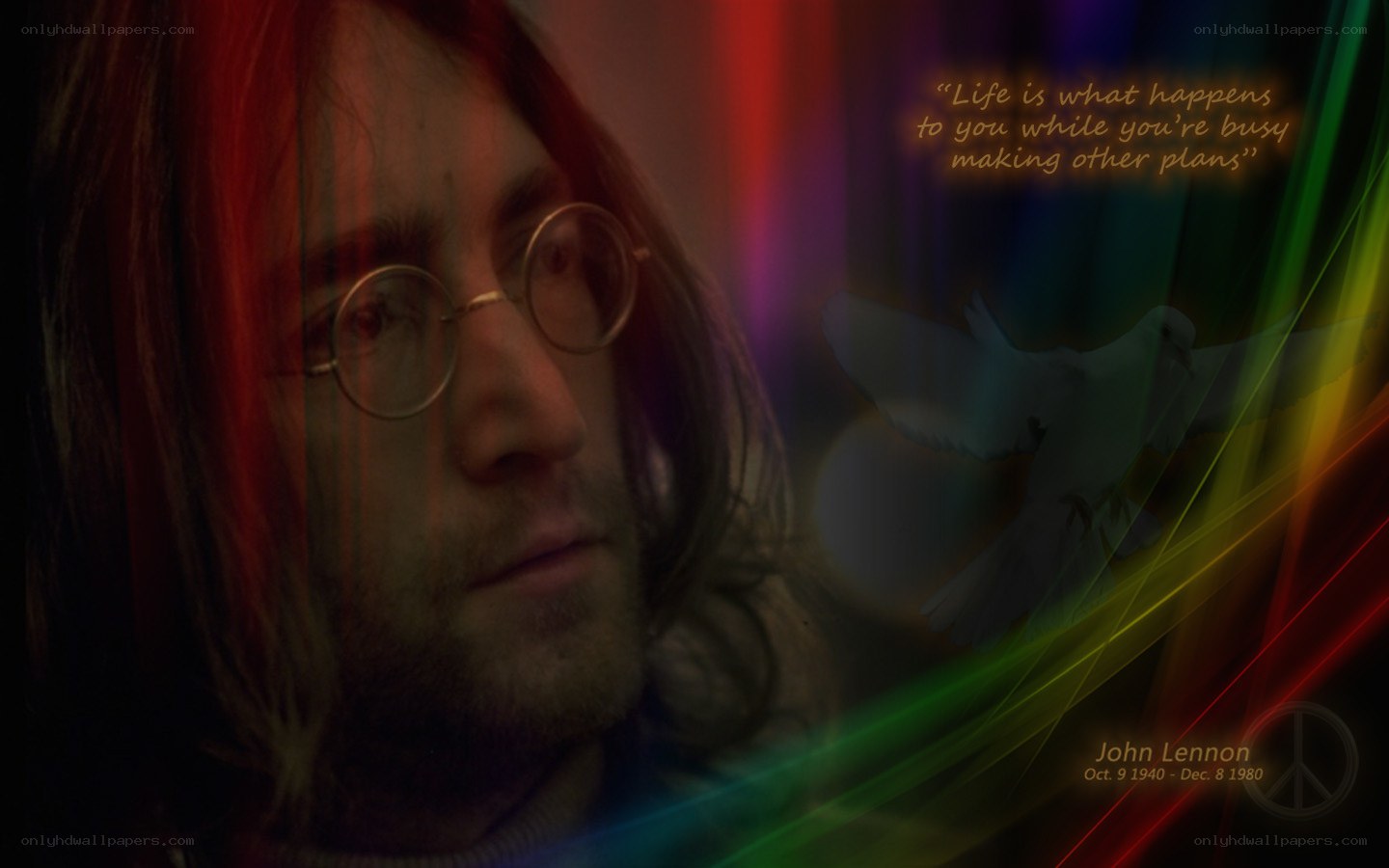 John Lennon portrait with quote