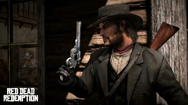 John Marston holding a revolver