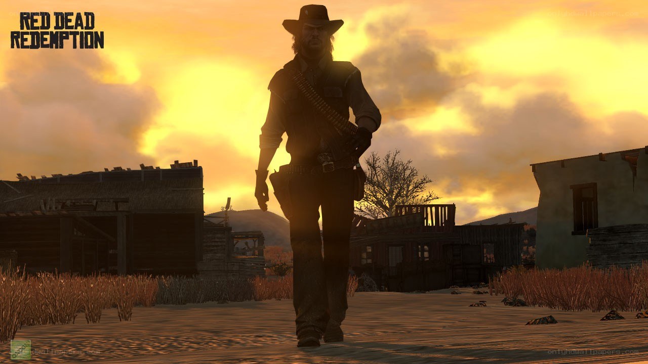 John Marston in a dusty town