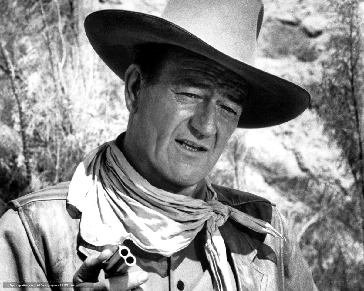 John Wayne in a Western scene