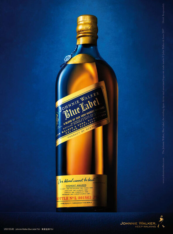 Johnnie Walker Blue Label Bottle — Dramatic