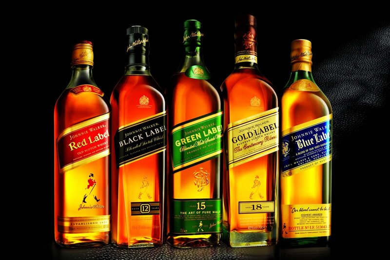 Johnnie Walker Whisky Bottles — Black