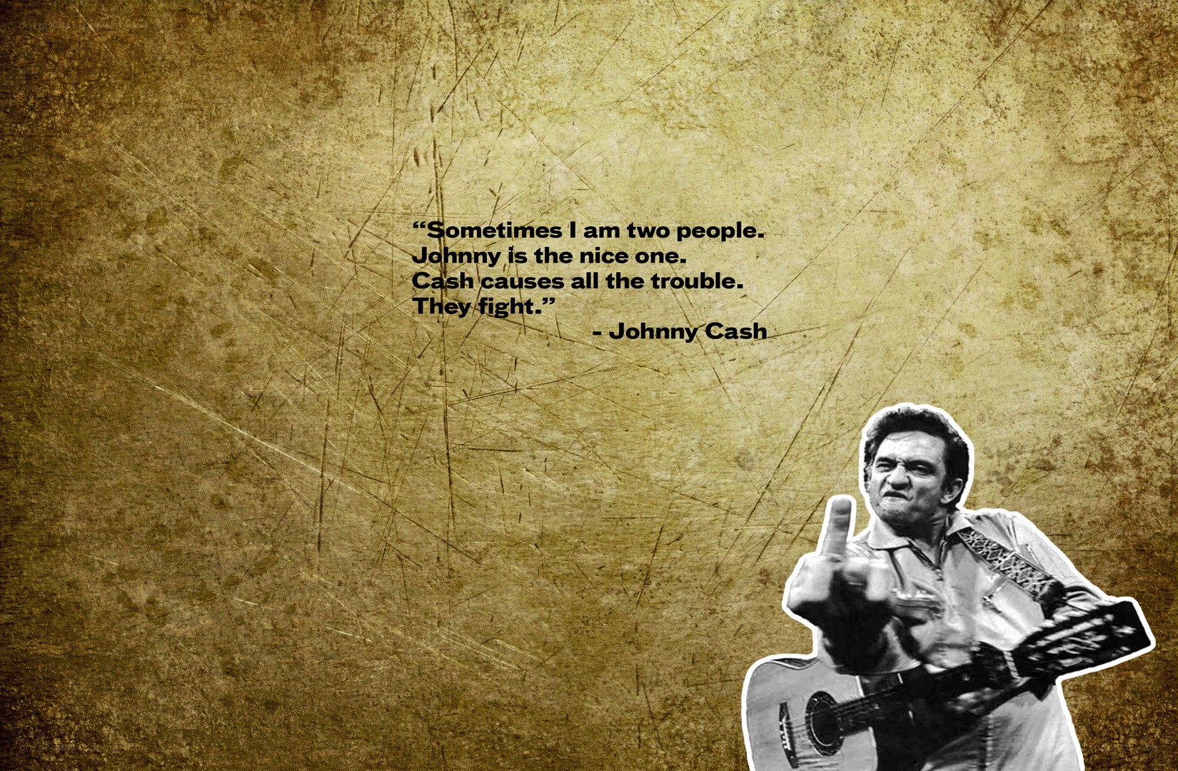 Johnny Cash quote with guitar