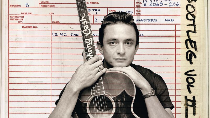 Johnny Cash with Guitar — Black