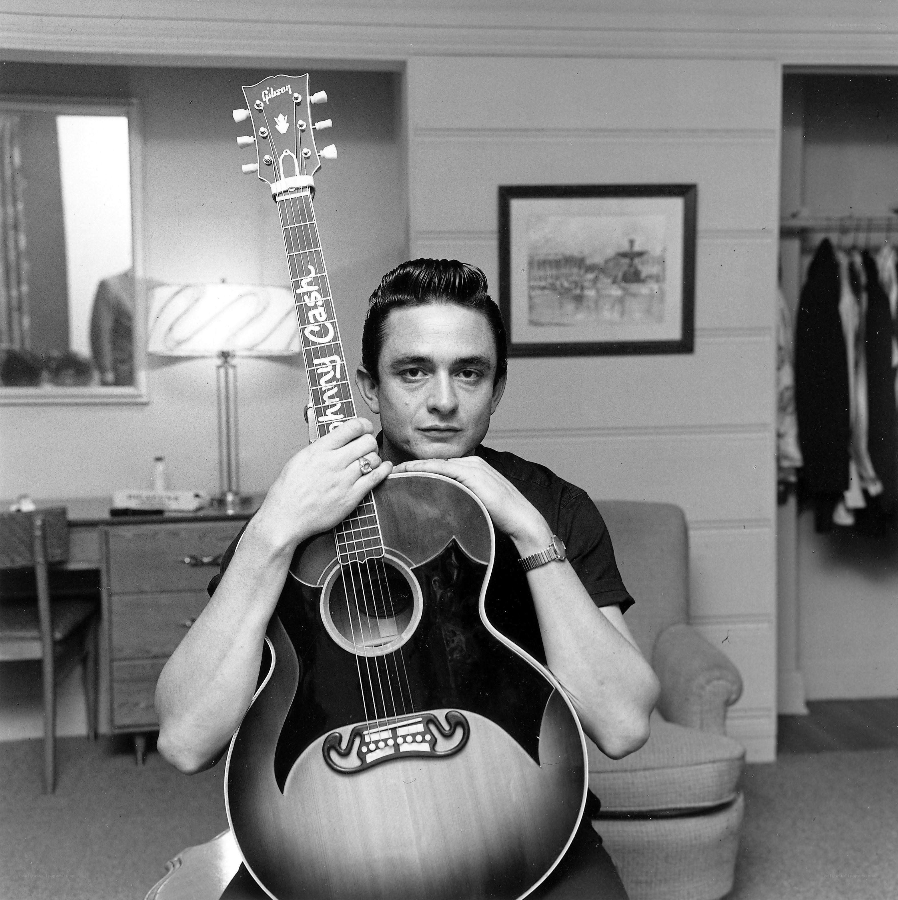 Johnny Cash with guitar