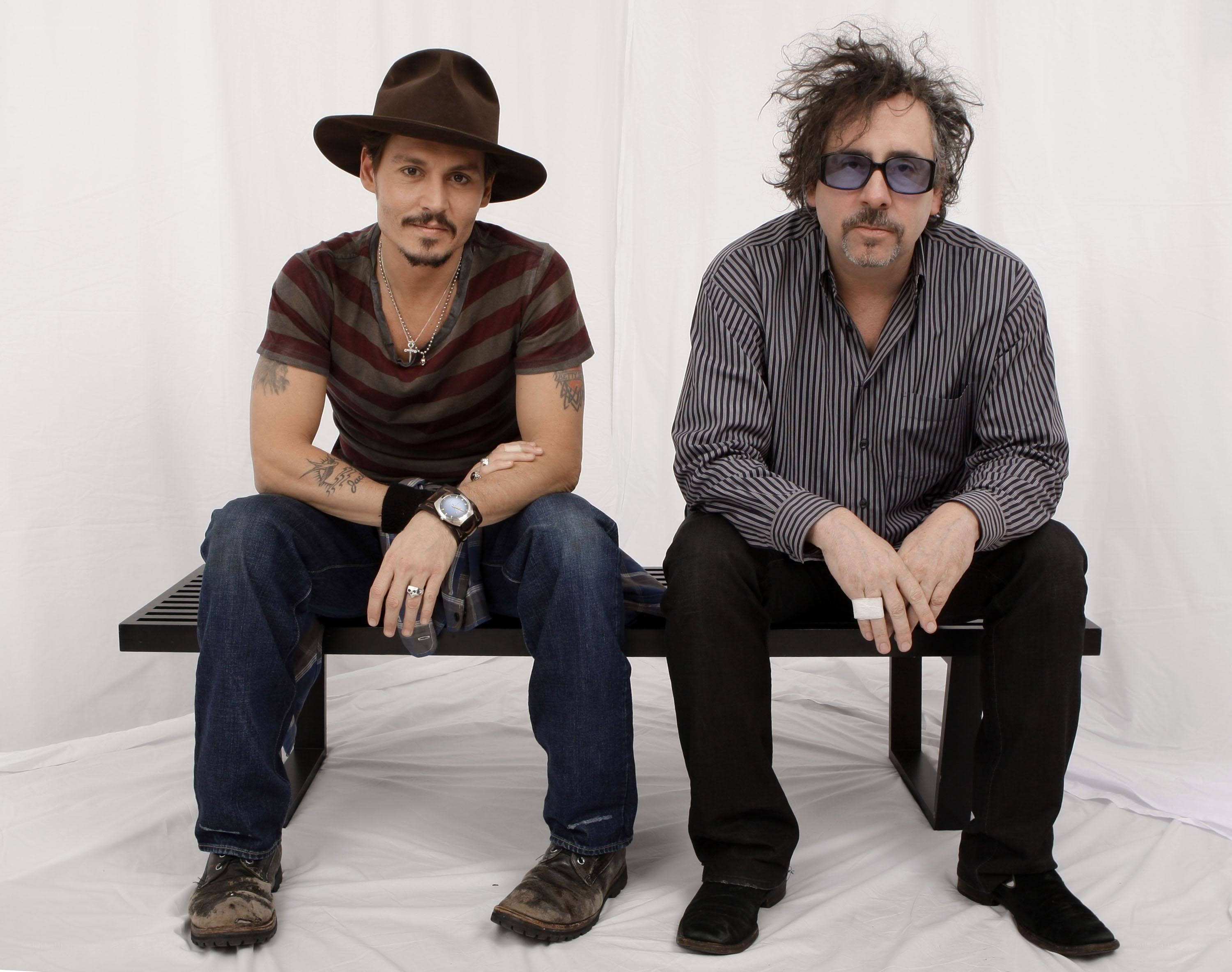 Johnny Depp and Tim Burton sitting together