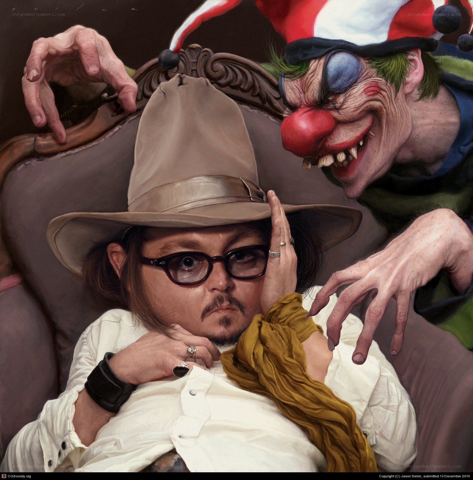 Johnny Depp as a clown