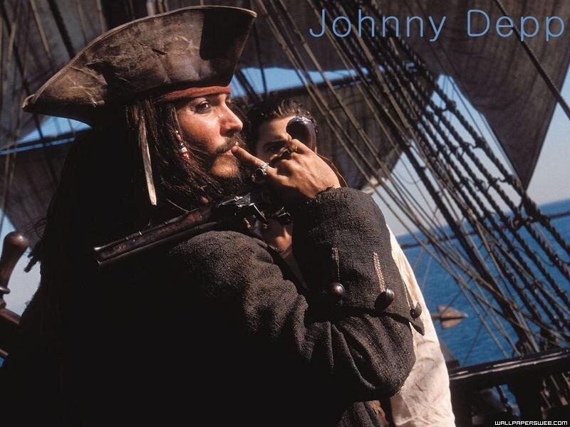 Johnny Depp as Pirate — Black, Dramatic