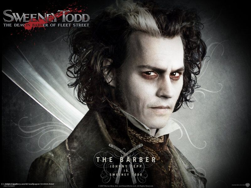 Johnny Depp as Sweeney Todd — Black, Dramatic, Photograph