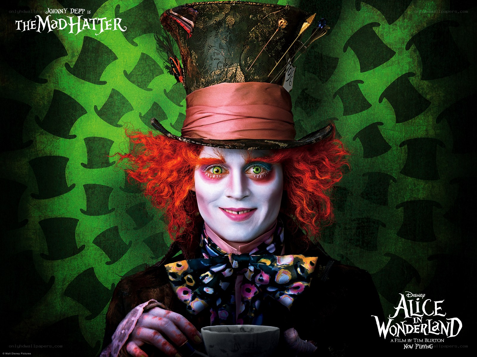 Johnny Depp as the Mad Hatter