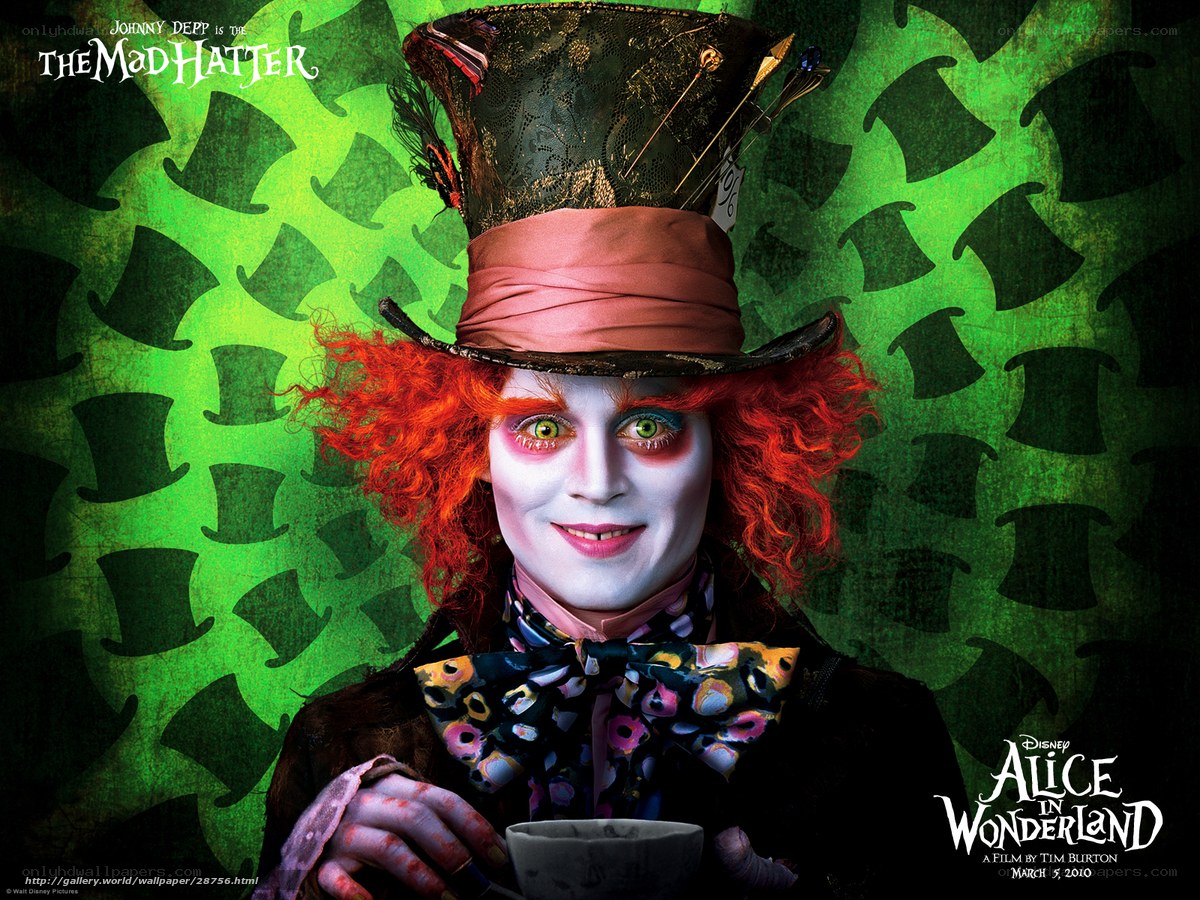 Johnny Depp as the Mad Hatter