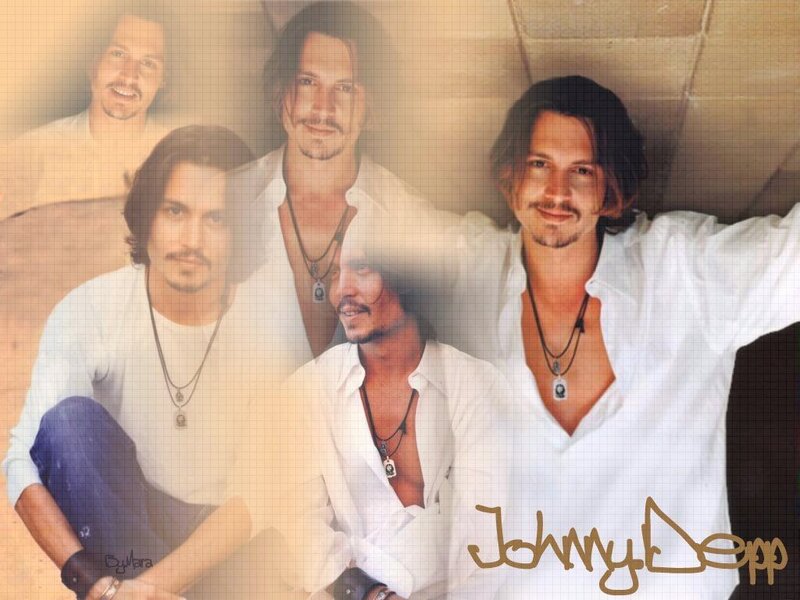 Johnny Depp Collage — White
