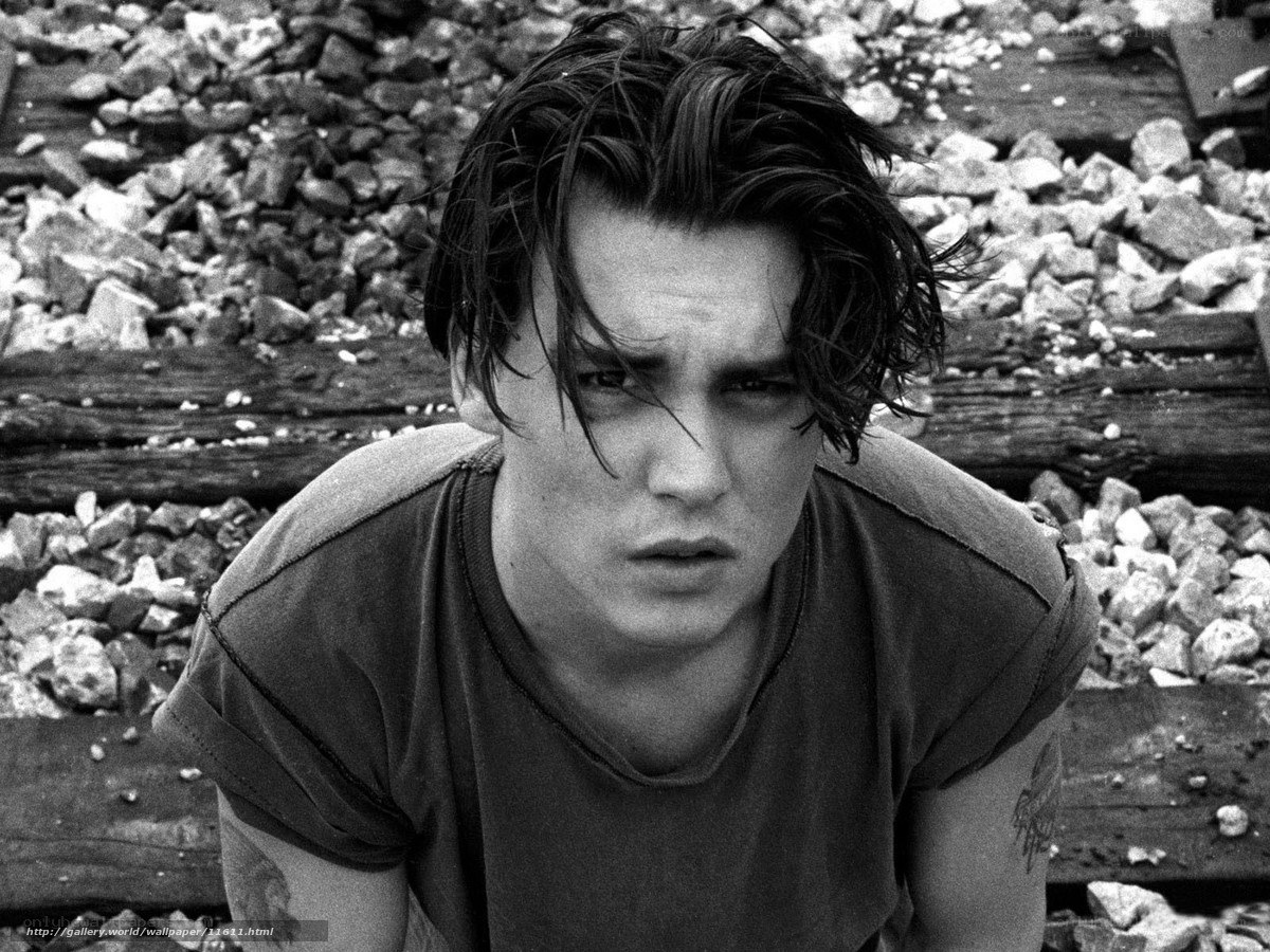 Johnny Depp in black and white