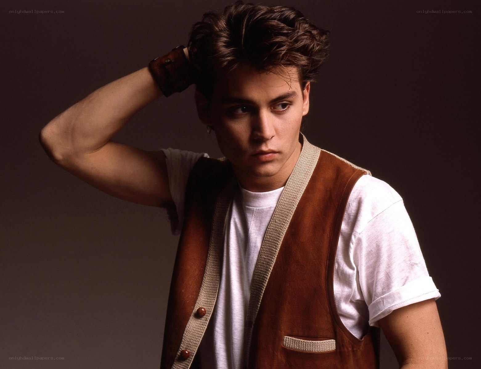Johnny Depp in brown vest