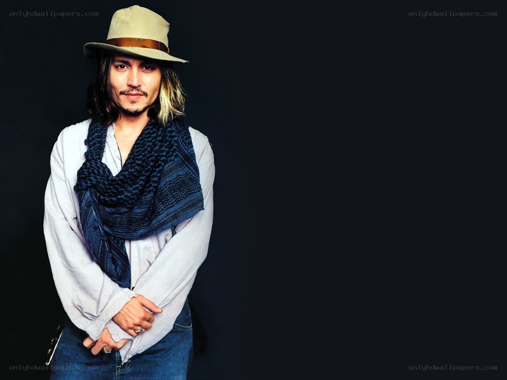 Johnny Depp in hat and scarf