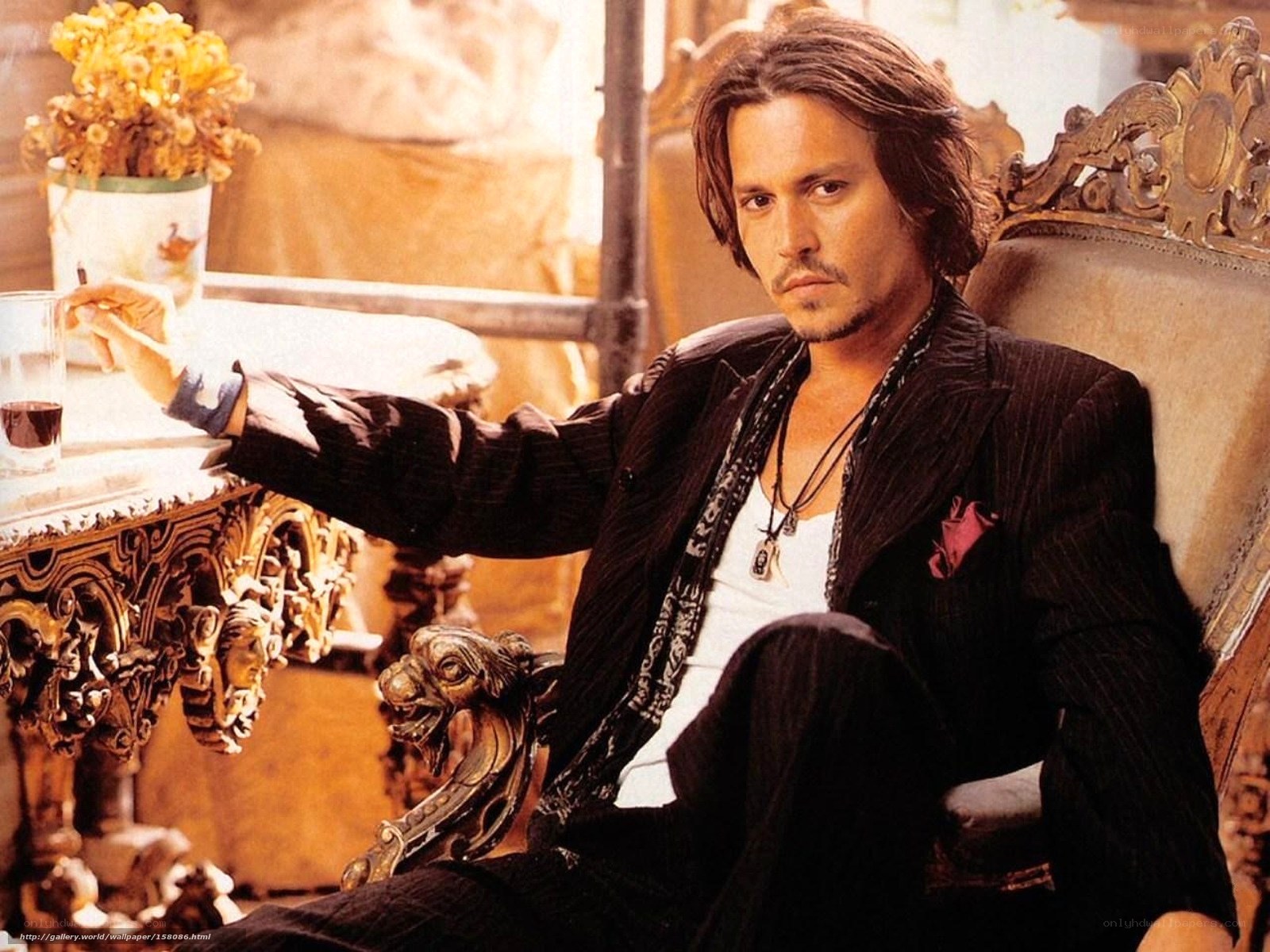 Johnny Depp in ornate setting