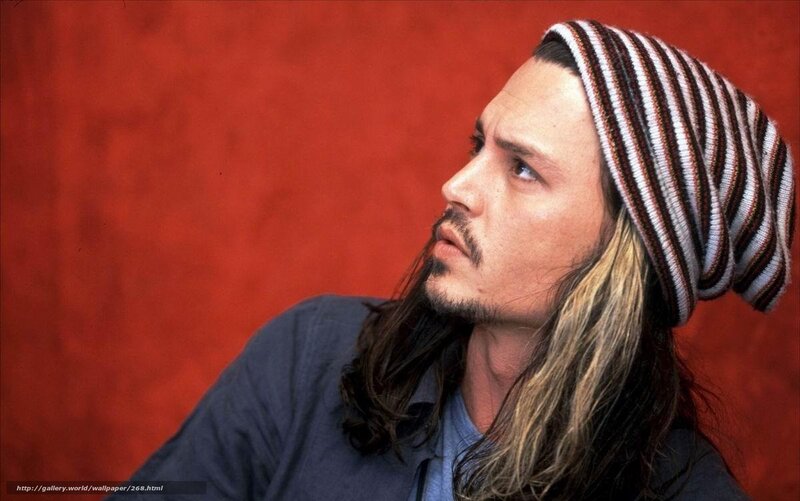 Johnny Depp in striped beanie