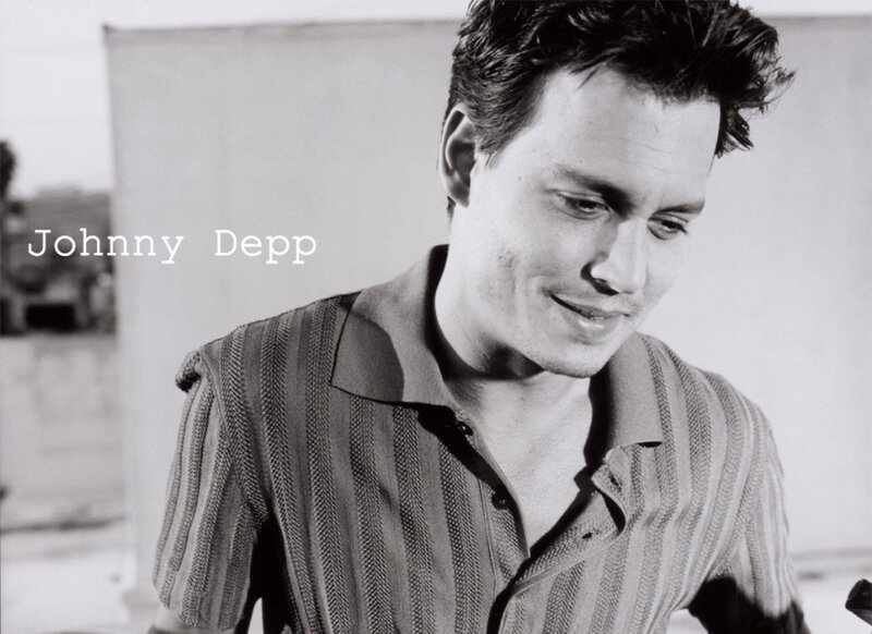 Johnny Depp in Striped Shirt — Black