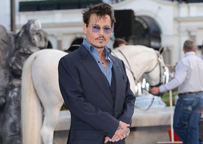 Johnny Depp in Suit — Blue, Confident