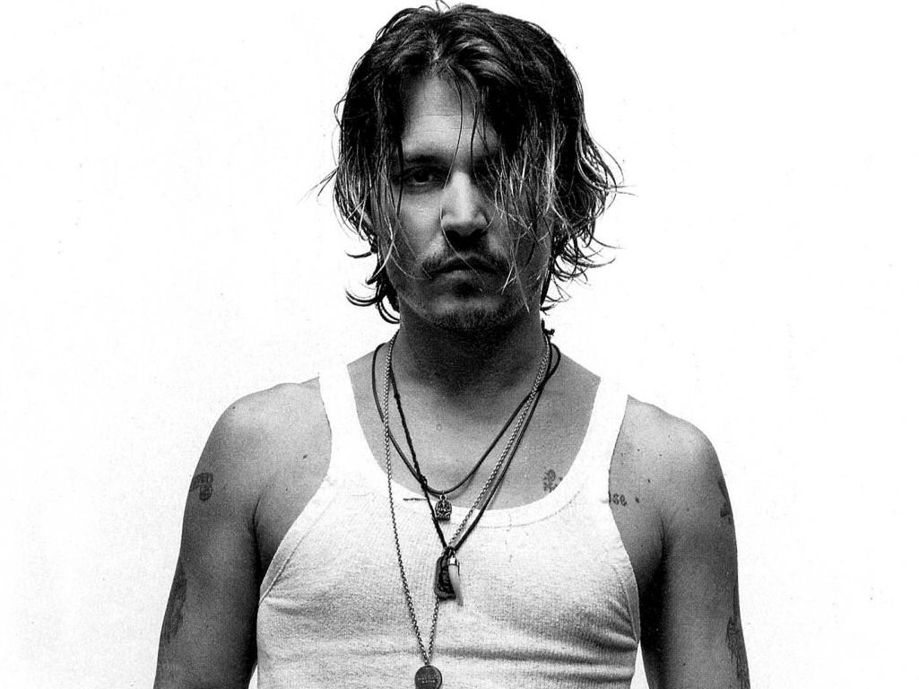 Johnny Depp in white tank top