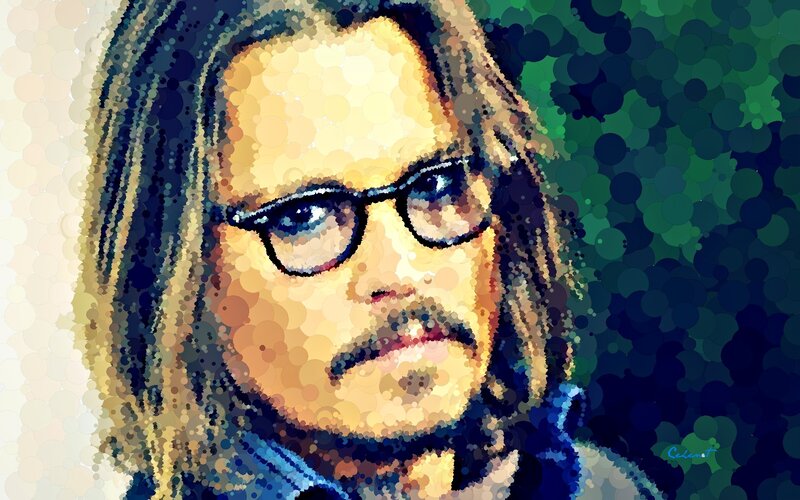 Johnny Depp Portrait — Green