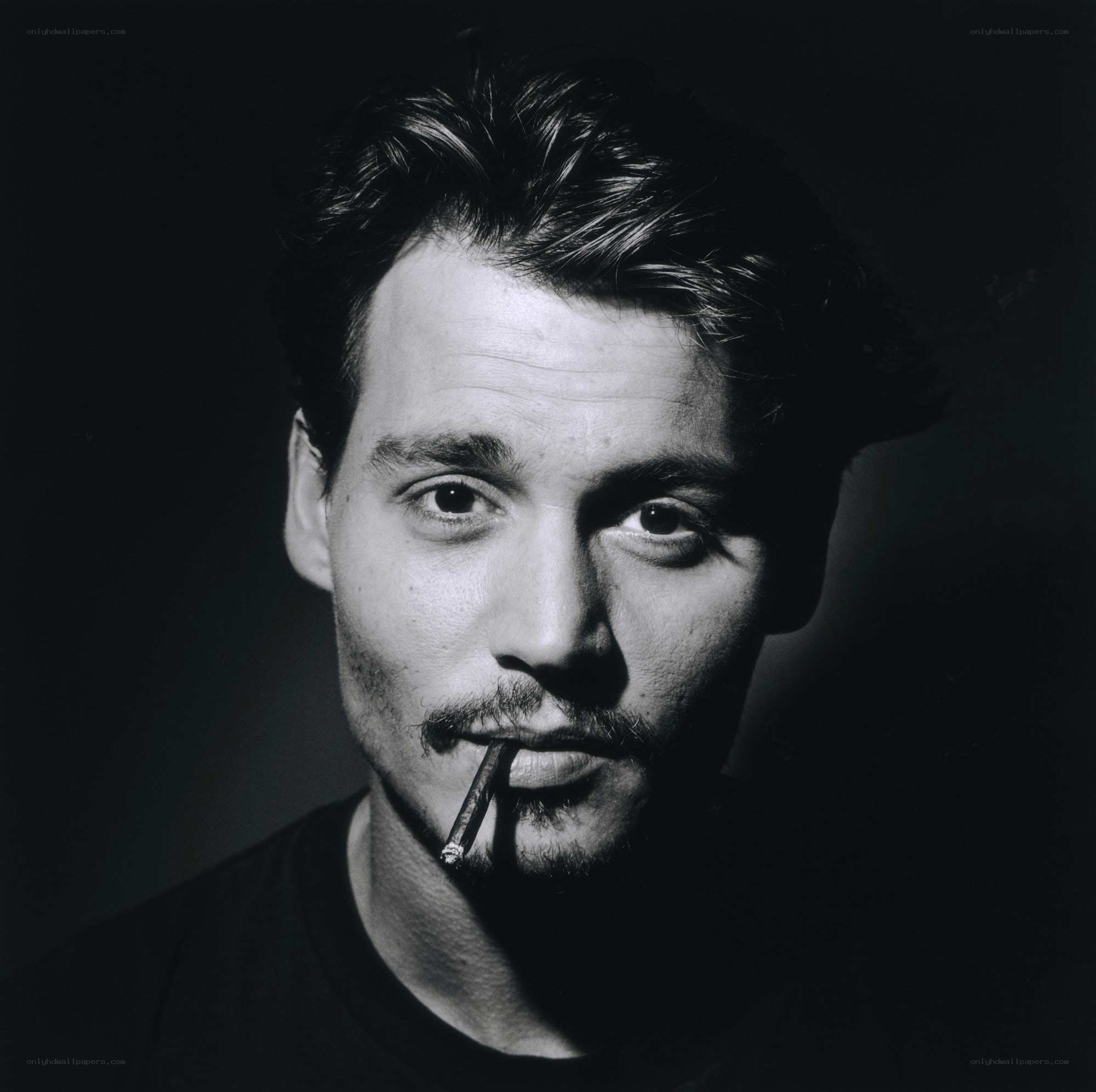 Johnny Depp portrait with cigar