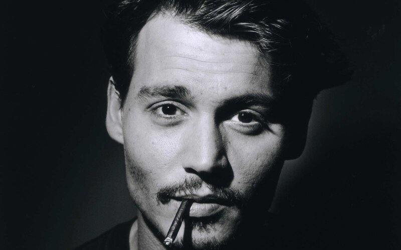 Johnny Depp portrait with cigarette