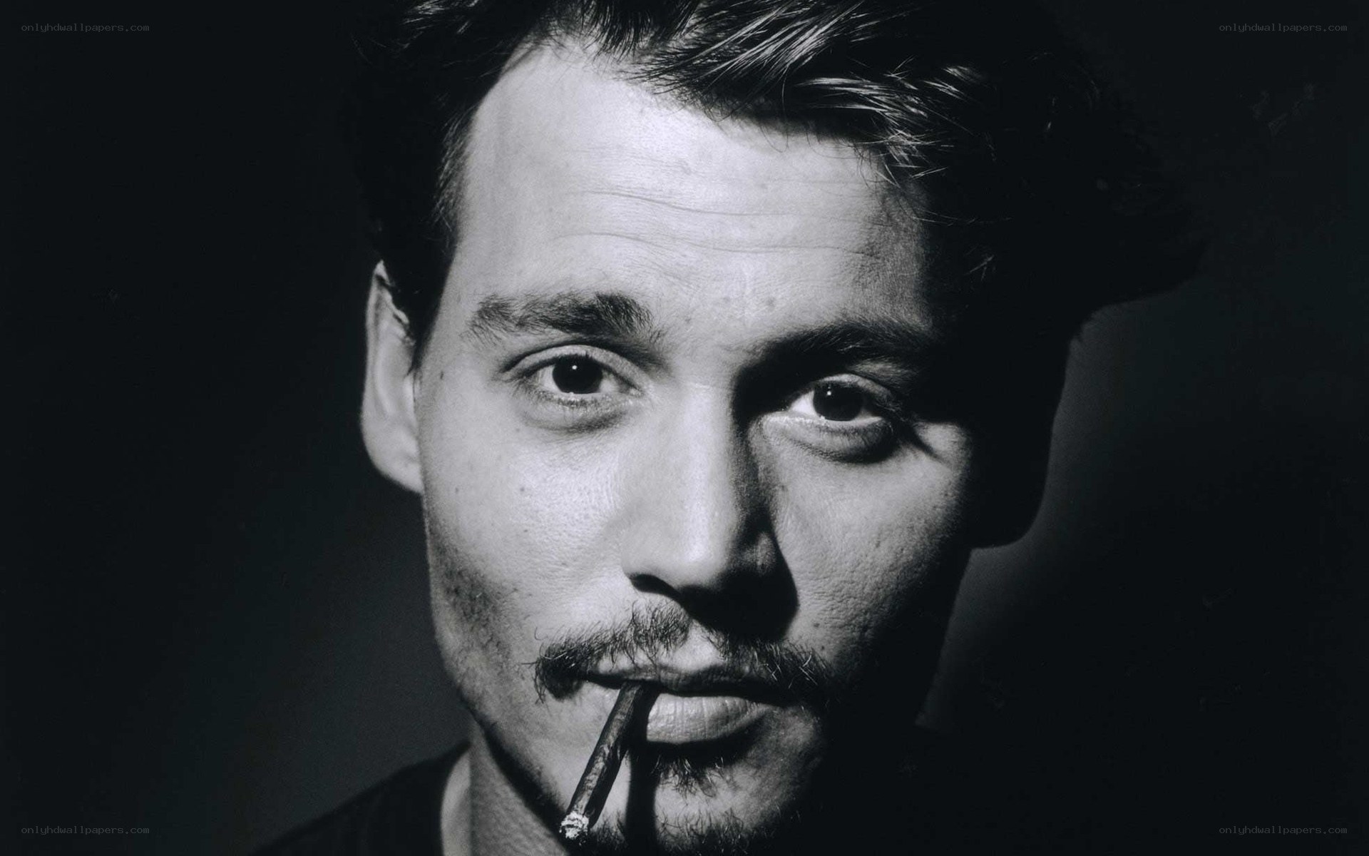 Johnny Depp portrait with cigarette