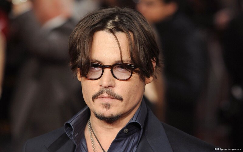Johnny Depp Wearing Glasses — Black