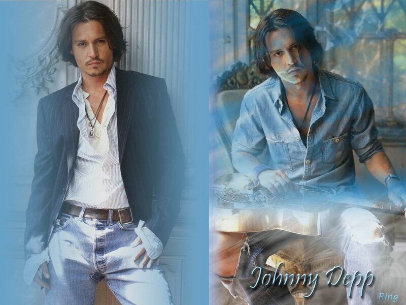Johnny Depp with Guitar — Blue