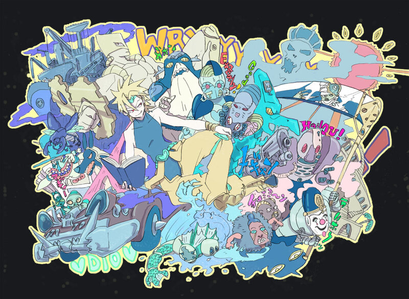 Jojo's Bizarre Adventure characters collage
