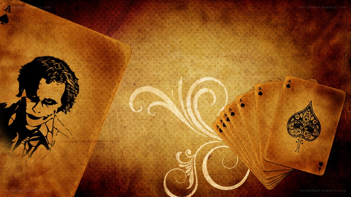 Joker and aces on vintage background