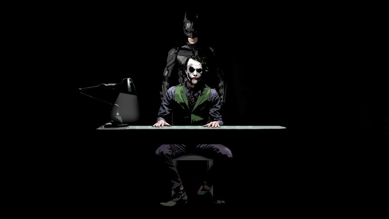 Joker and Batman at Desk