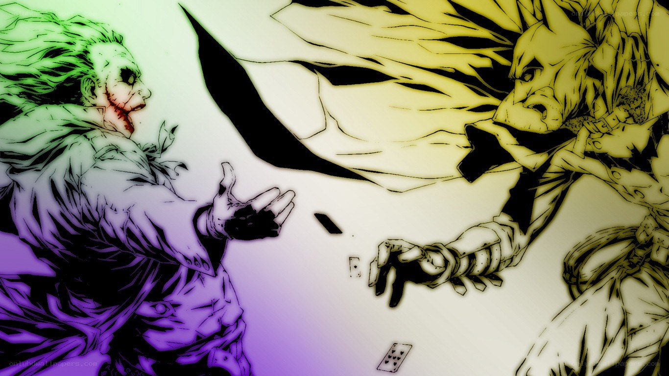 Joker and Batman confrontation
