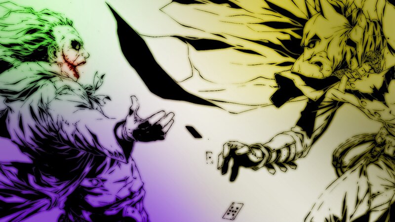Joker and Batman Fighting — Green