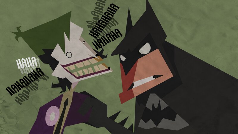 Joker and Batman — Green, Dramatic, Digital Art