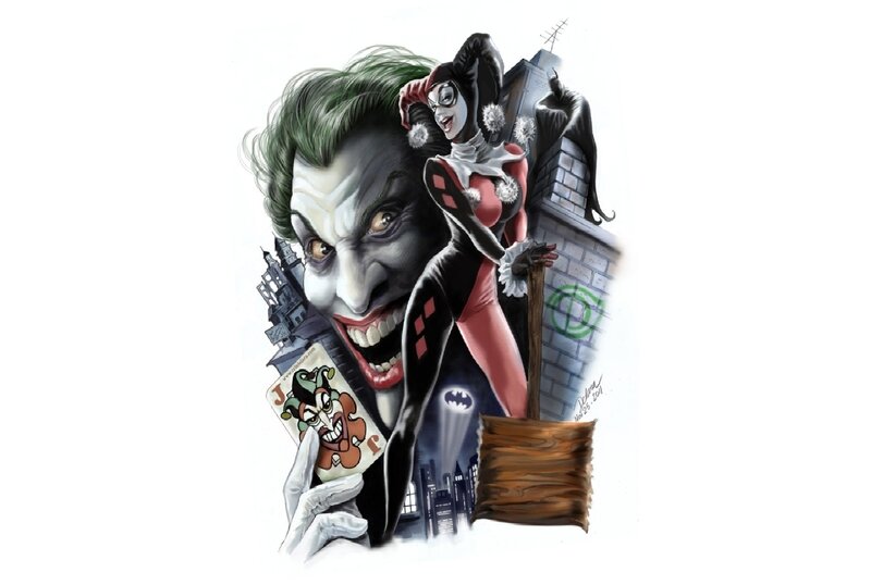 Joker and Harley Quinn — Black, Dramatic